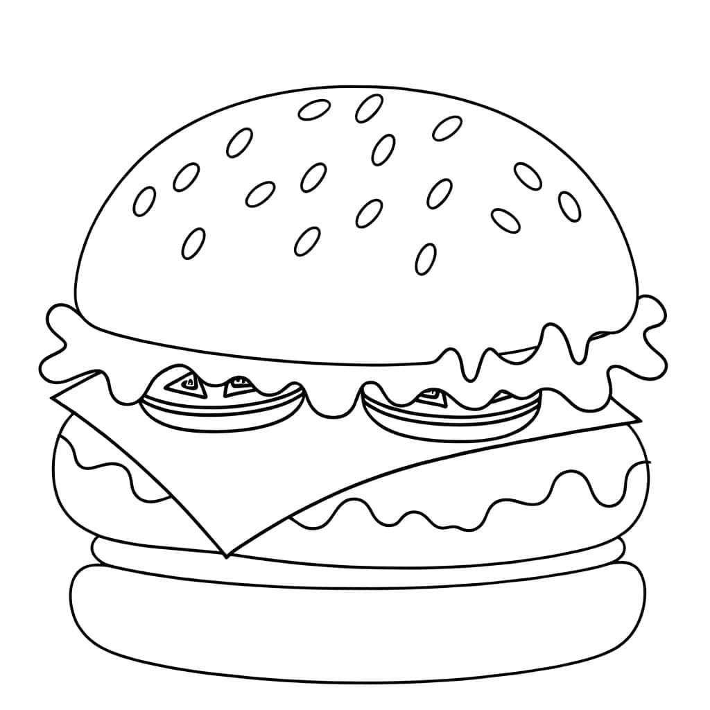 Coloriage Burger à imprimer et colorier