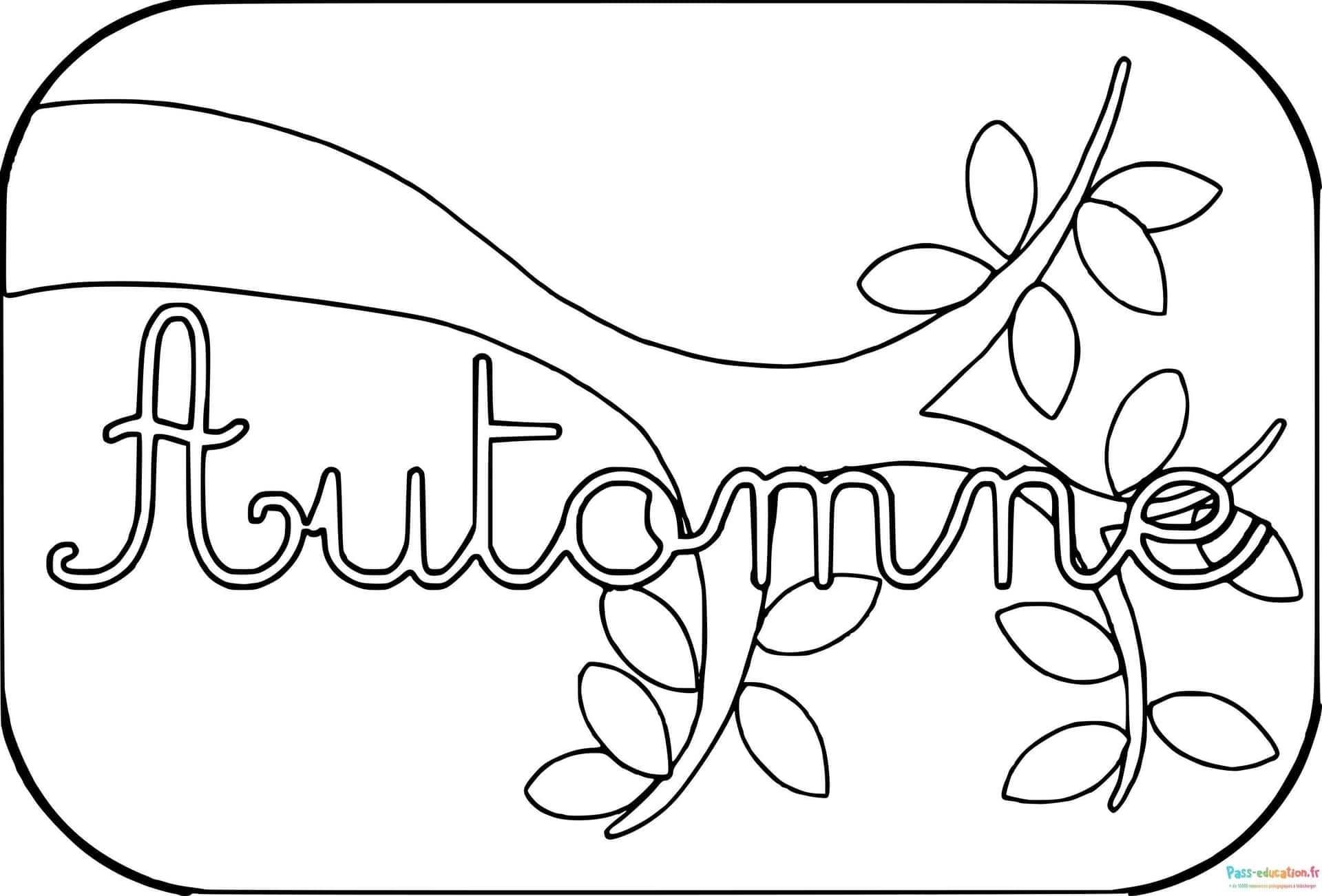 Coloriage Automne en feuilles à imprimer et colorier