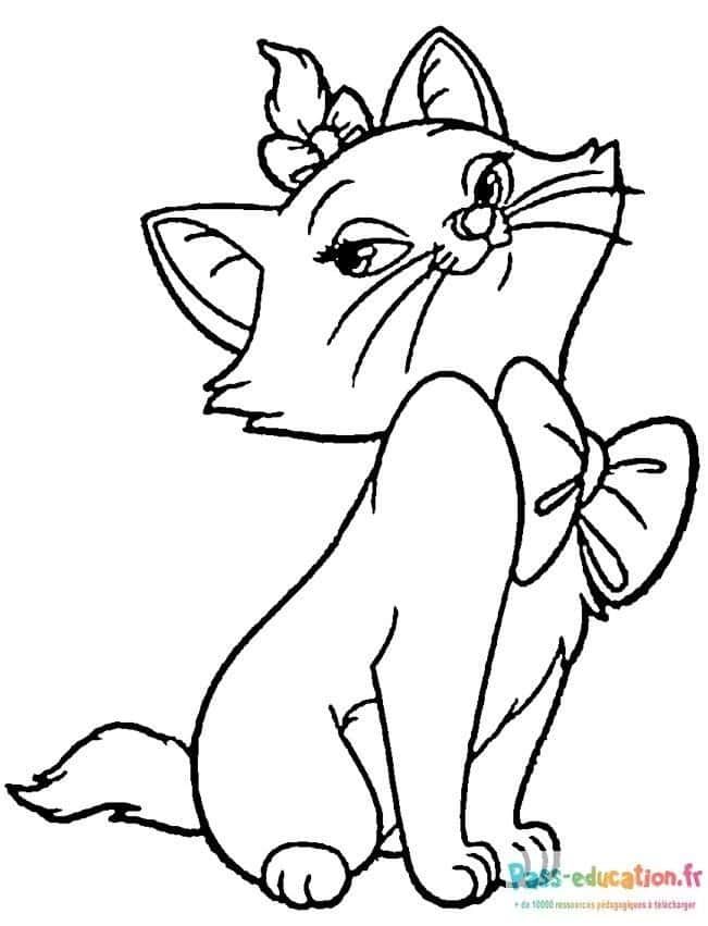 Coloriage Chat élégant à imprimer et colorier