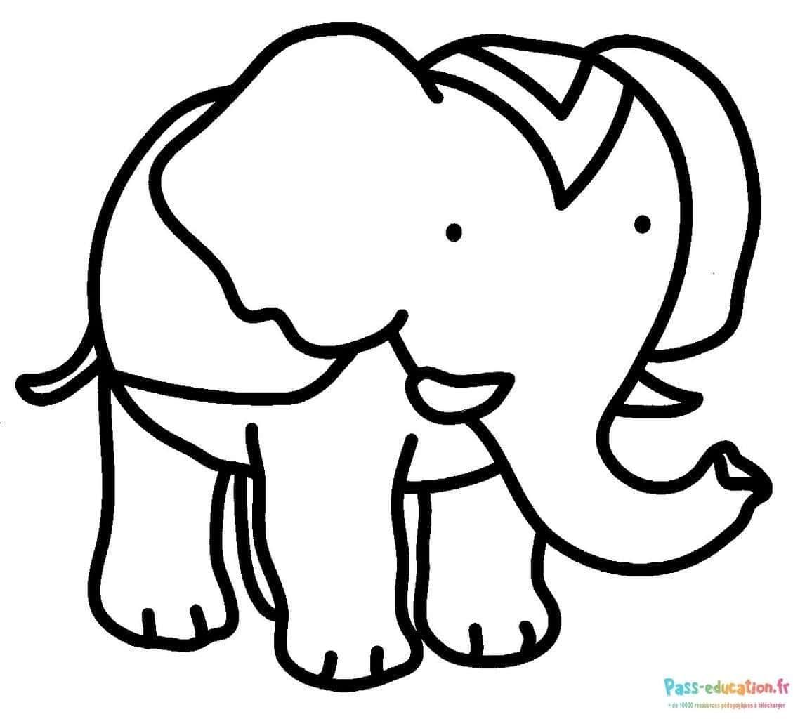 Coloriage Éléphant enfant à imprimer et colorier