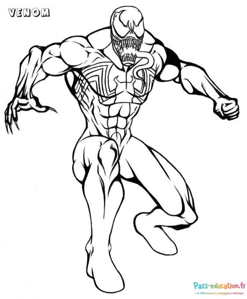 Coloriage Venom musclé à imprimer et colorier