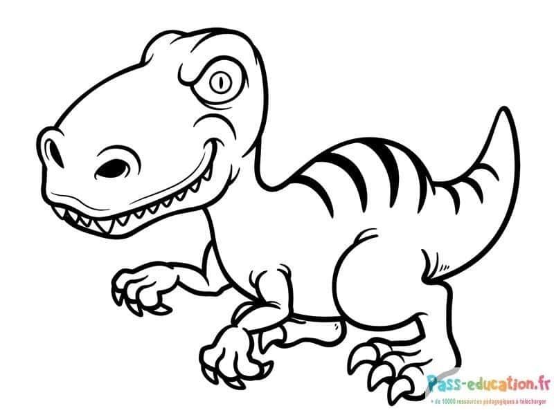 Coloriage Tyrannosaure souriant à imprimer et colorier