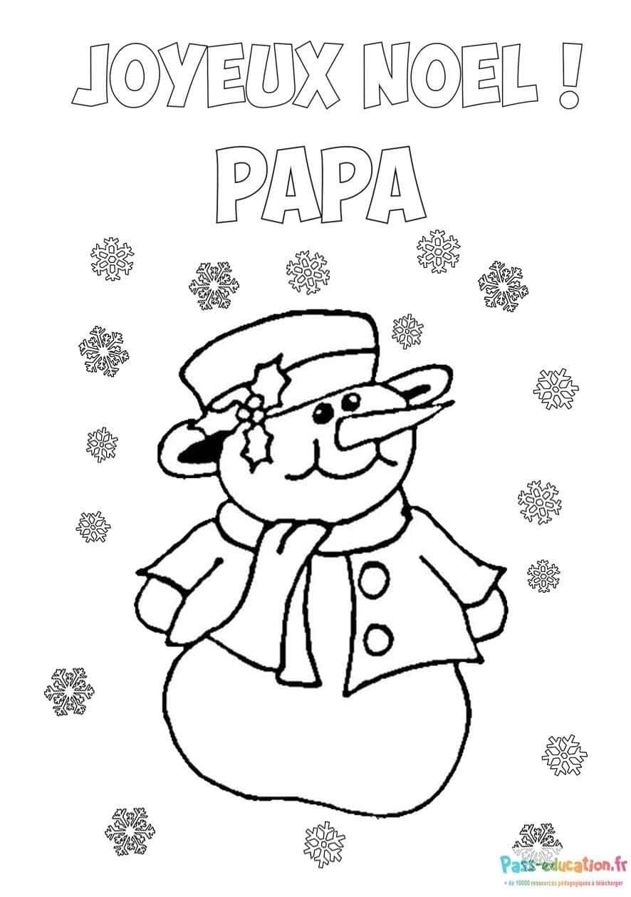 Coloriage Joyeux Noël Papa à imprimer et colorier