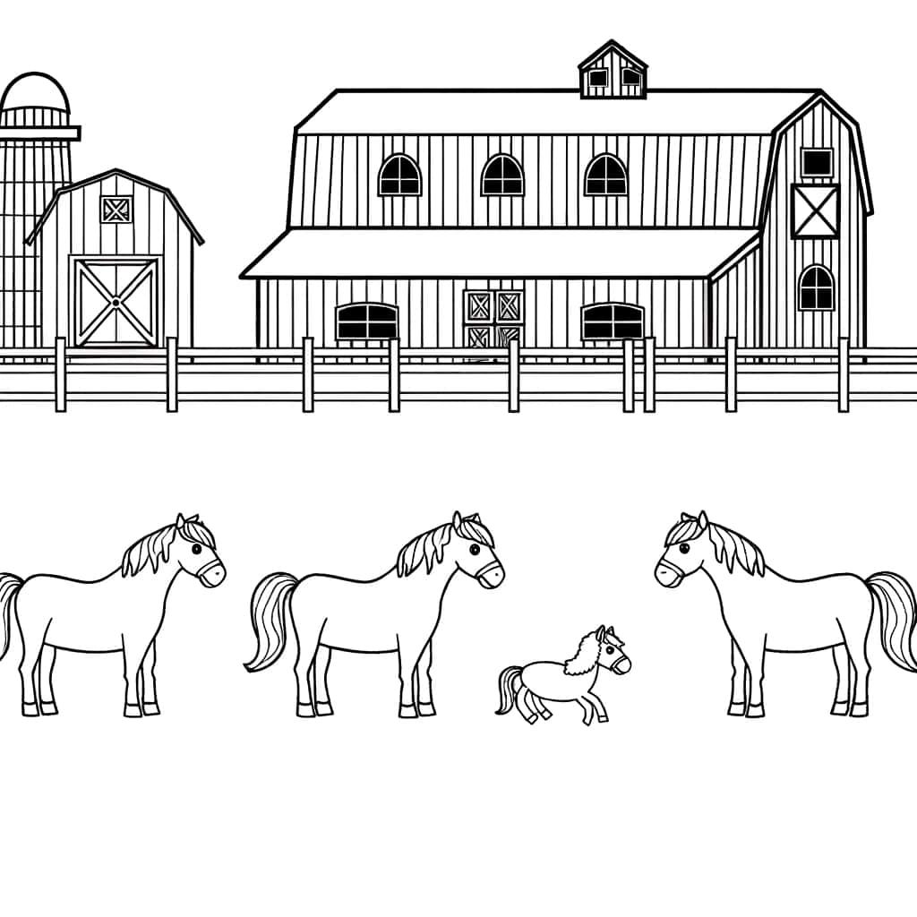Coloriage Centre équestre à imprimer et colorier