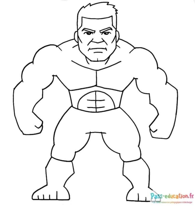 Coloriage Hulk puissant à imprimer et colorier