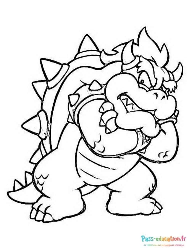 Coloriage Bowser en colère à imprimer et colorier