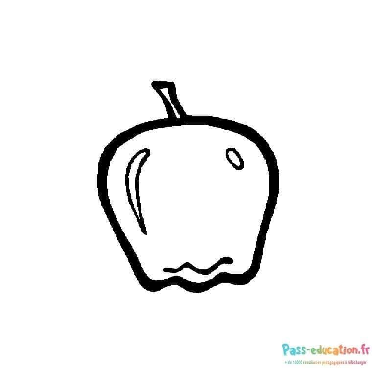 Coloriage Pomme visage à imprimer et colorier
