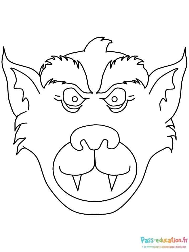 Coloriage Visage loup-garou à imprimer et colorier