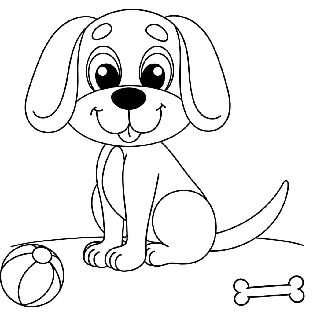 Coloriage Chiot joyeux à imprimer et colorier