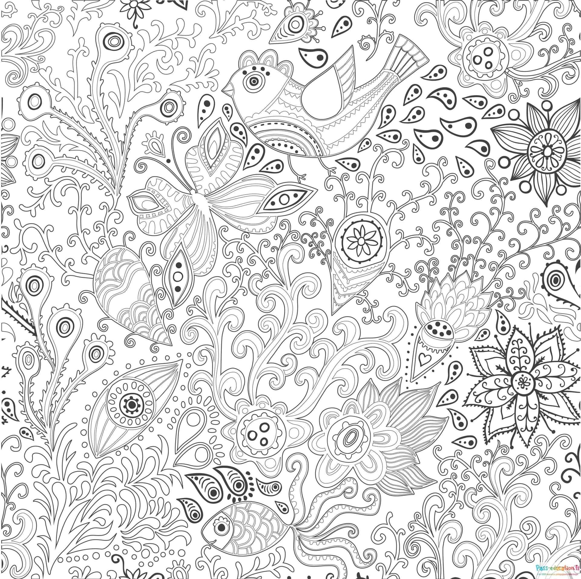 Coloriage Mandala nature à imprimer et colorier