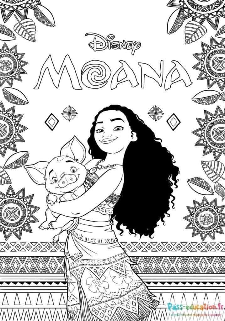 Coloriage Moana et Pua à imprimer et colorier