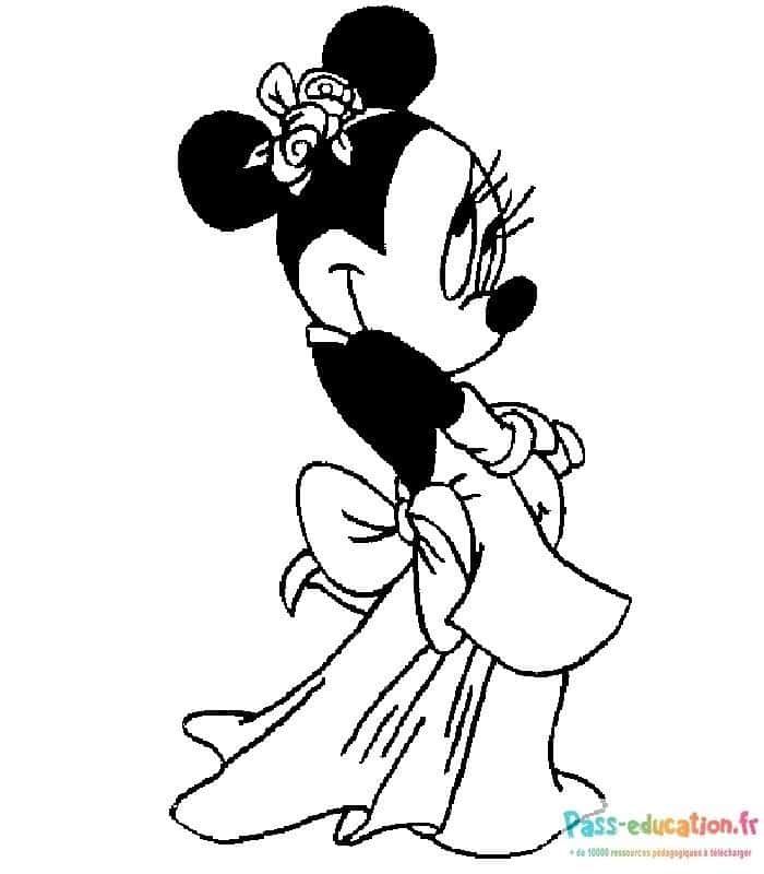 Coloriage Minnie élégante à imprimer et colorier