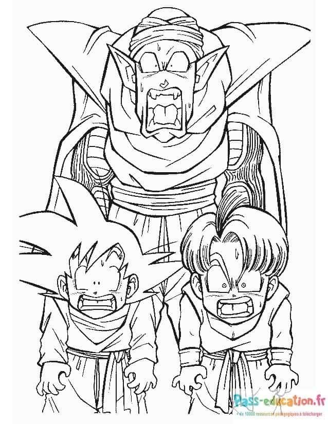 Coloriage Guerriers Saiyans à imprimer et colorier