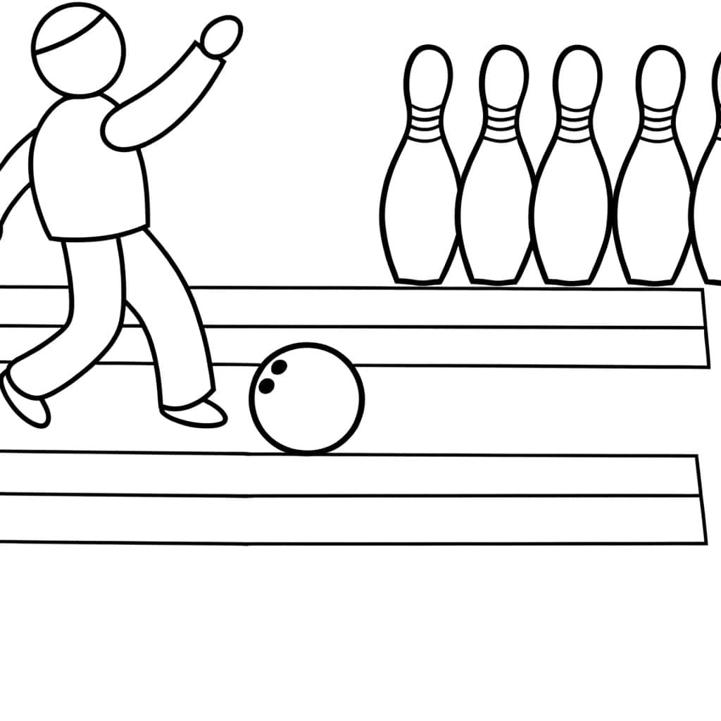 Coloriage Joueur de Bowling à imprimer et colorier