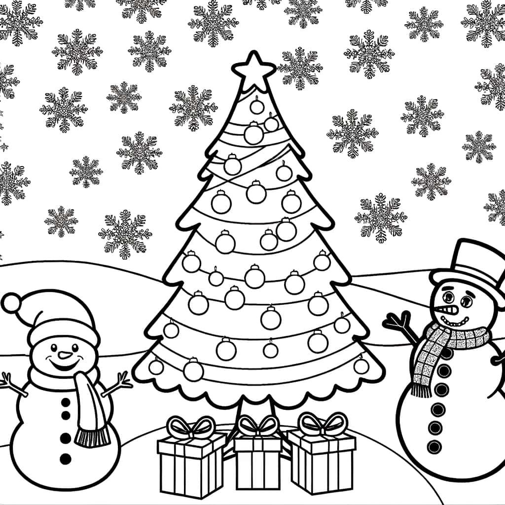 Coloriage Fête de Noël à imprimer et colorier