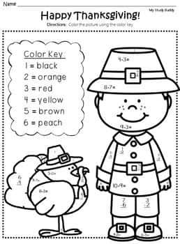 Coloriage Thanksgiving coloré à imprimer et colorier