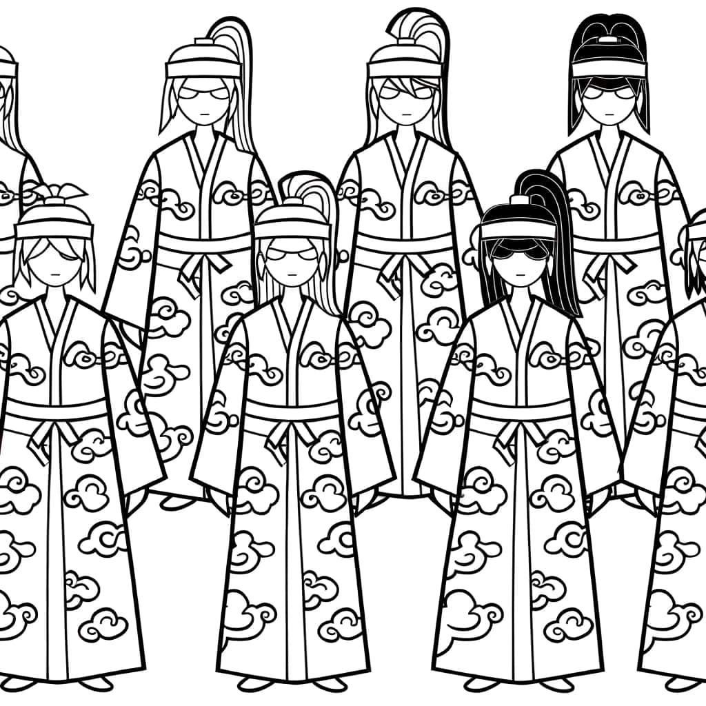 Coloriage Akatsuki à imprimer et colorier