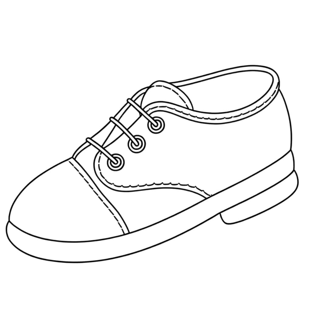 Coloriage Chaussure à lacets à imprimer et colorier