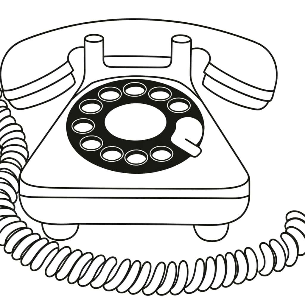 Coloriage Téléphone à cadran à imprimer et colorier