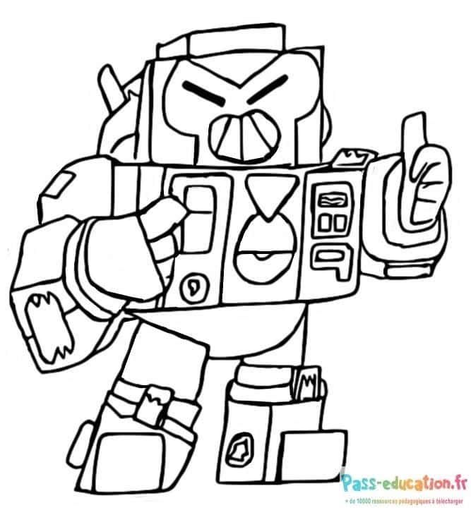 Coloriage Robot en colère à imprimer et colorier