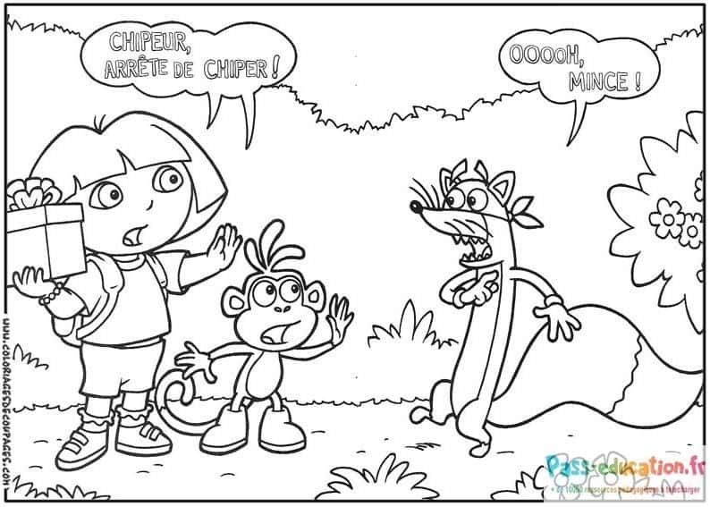 Coloriage Aventure de Dora à imprimer et colorier