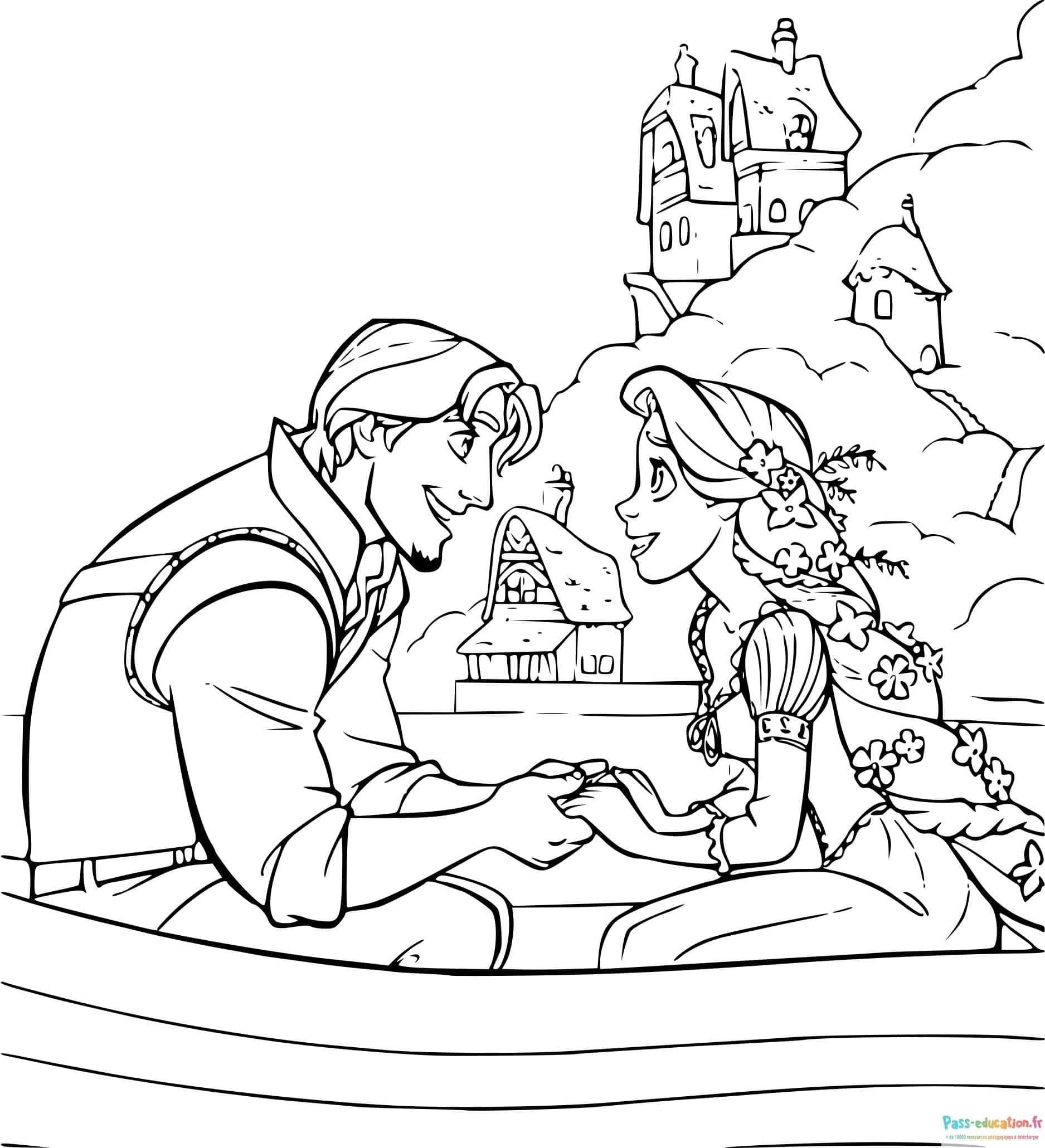 Coloriage Balade romantique à imprimer et colorier
