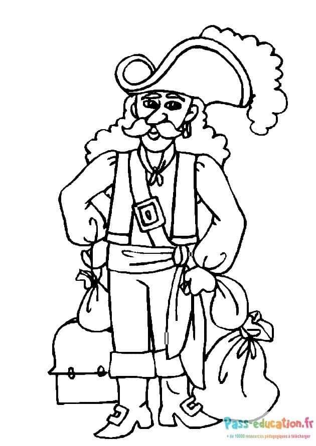 Coloriage Pirate au trésor à imprimer et colorier