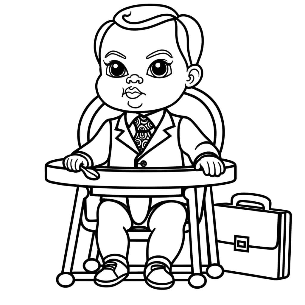 Coloriage Bébé en costume à imprimer et colorier