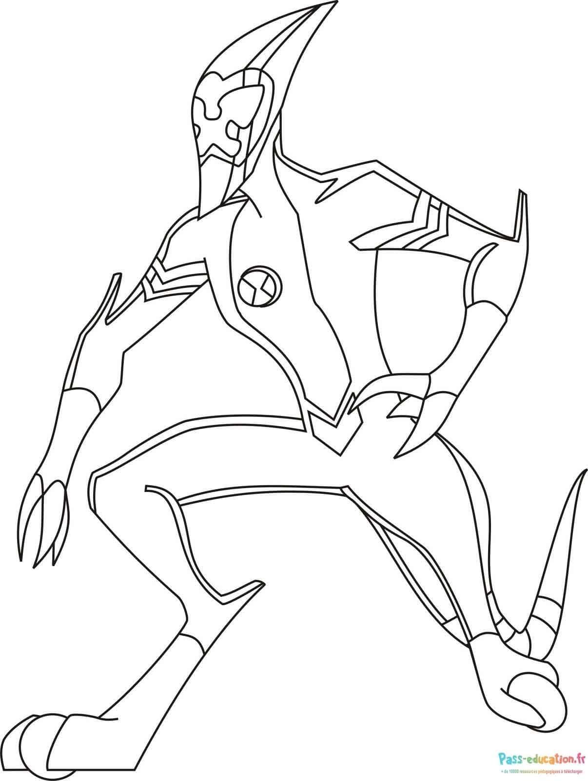 Coloriage Ben 10 en action à imprimer et colorier