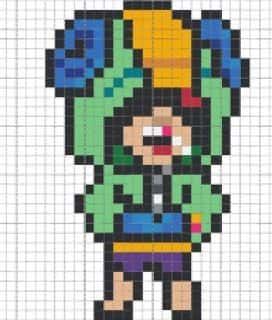 Coloriage Brawler pixelisé à imprimer et colorier