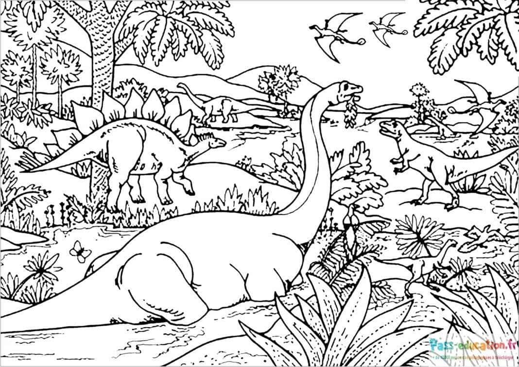 Coloriage Dinosaures préhistoriques à imprimer et colorier