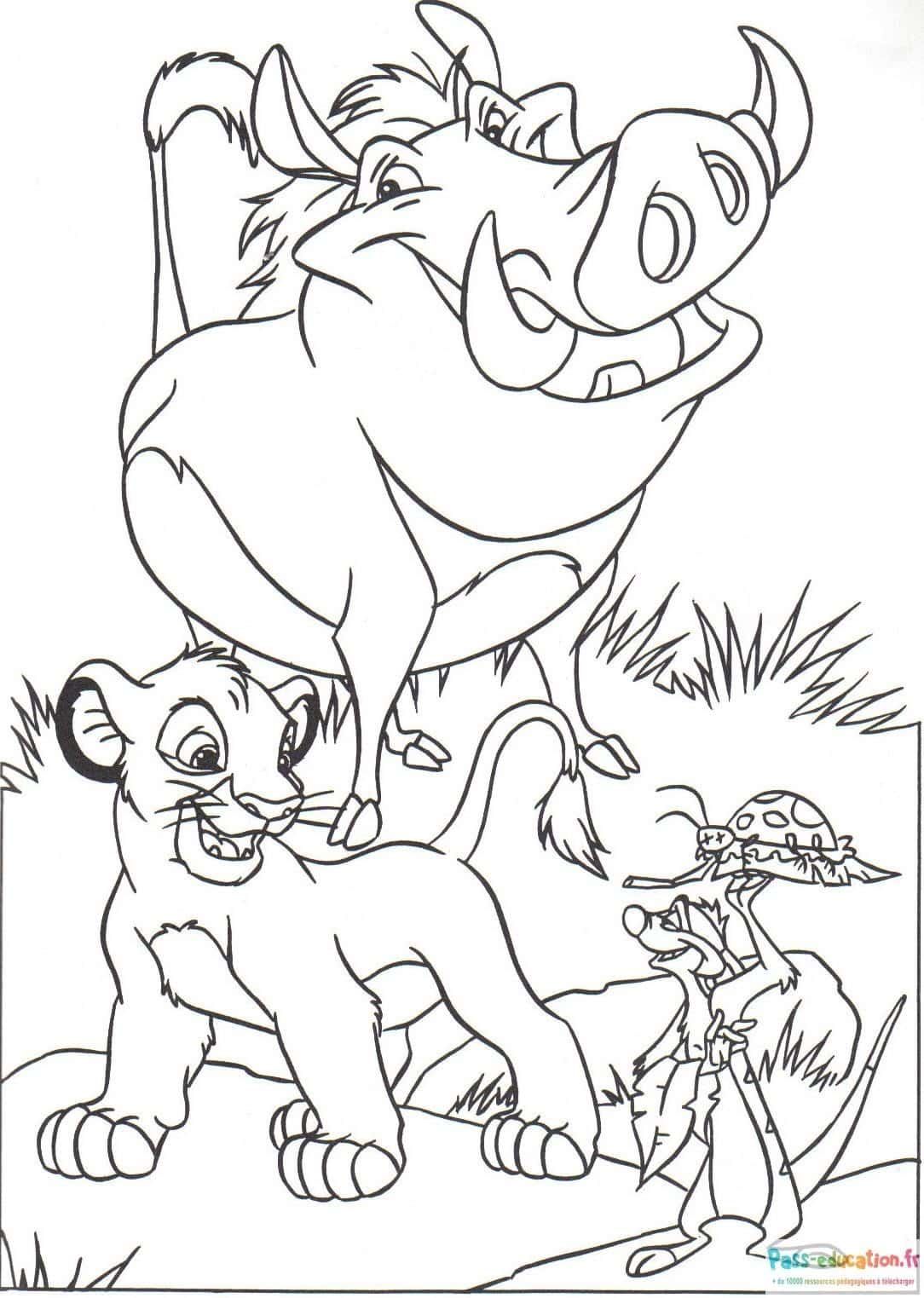 Coloriage Aventure du Roi Lion à imprimer et colorier