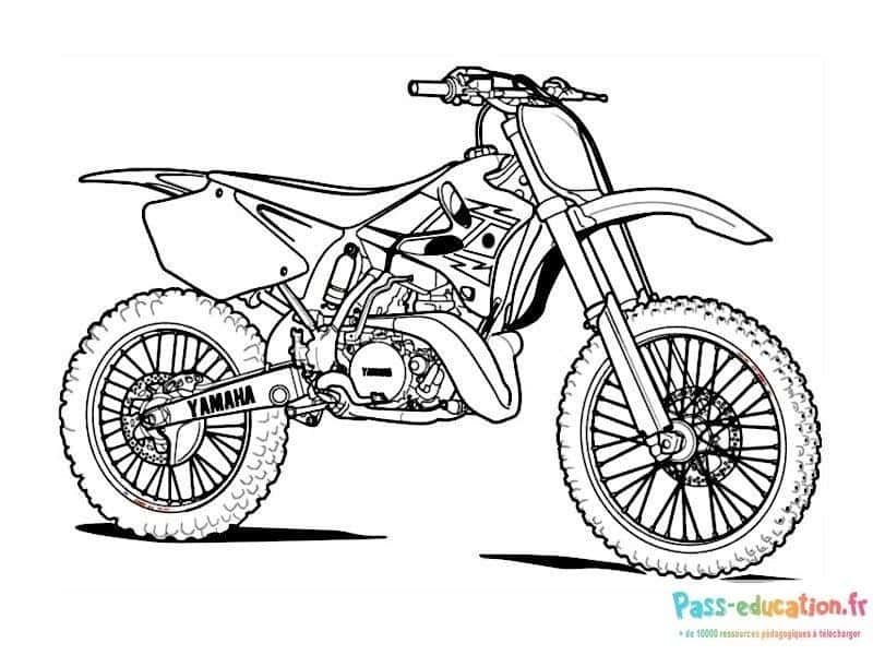 Coloriage Moto cross Yamaha à imprimer et colorier