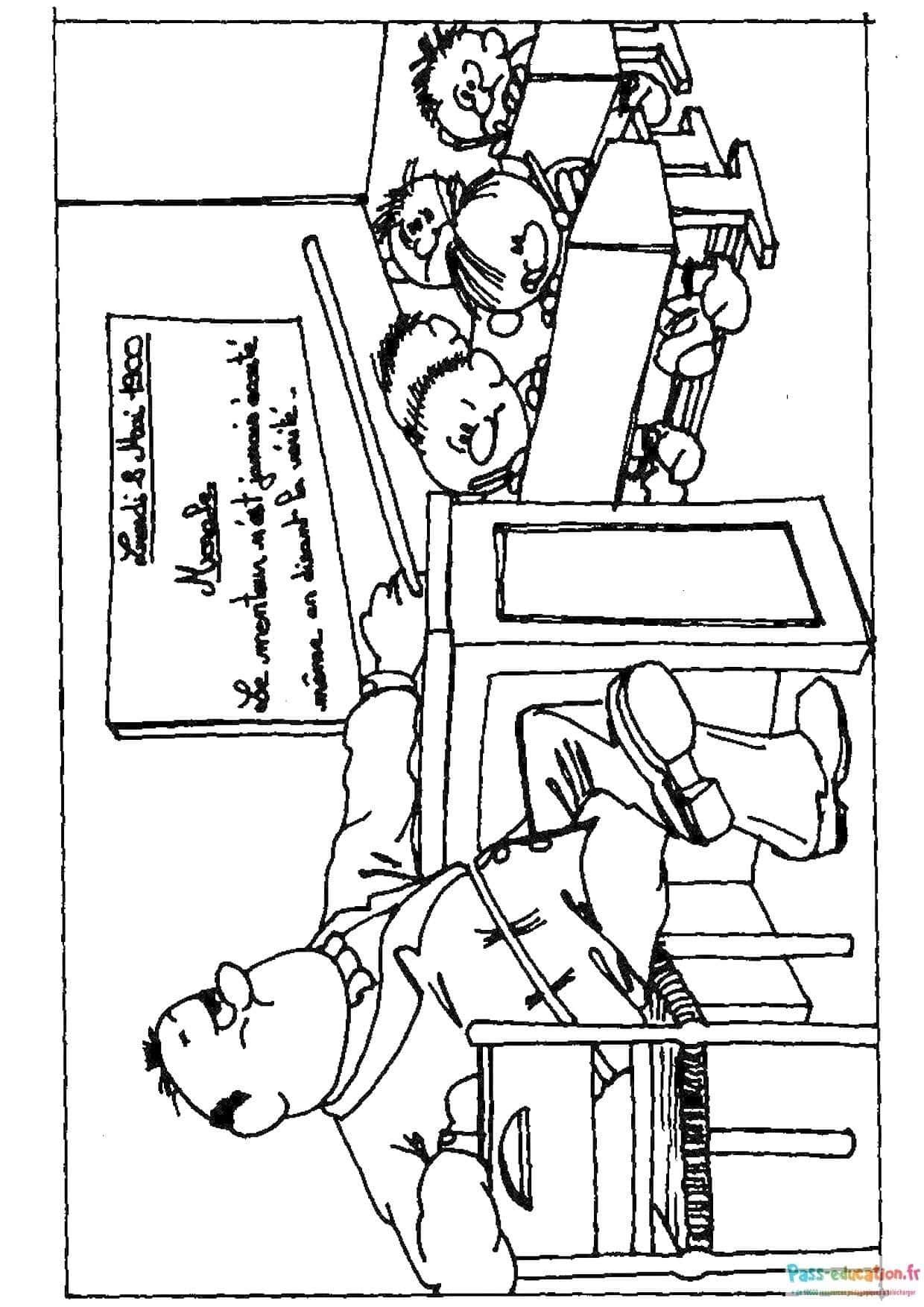 Coloriage Scène d'école à imprimer et colorier