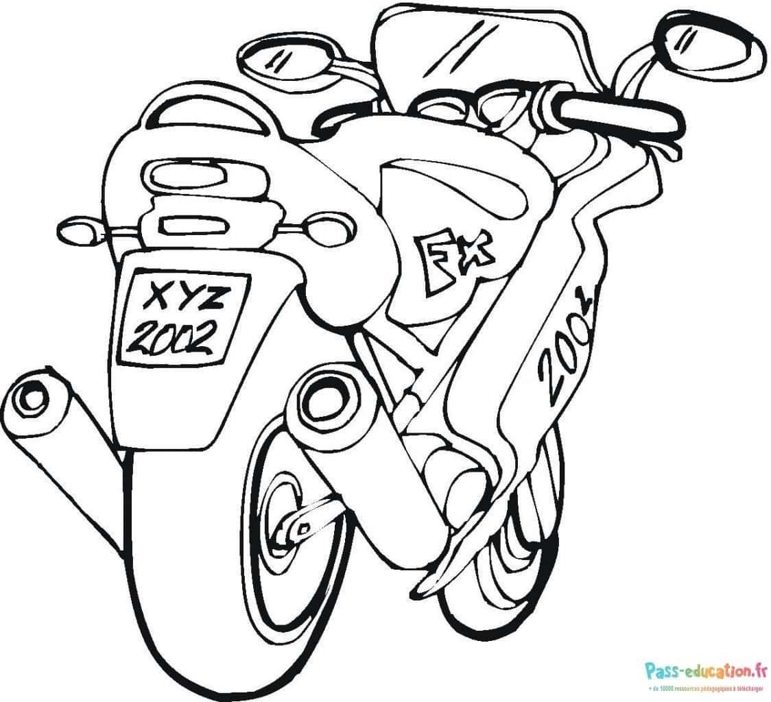 Coloriage Moto de course à imprimer et colorier
