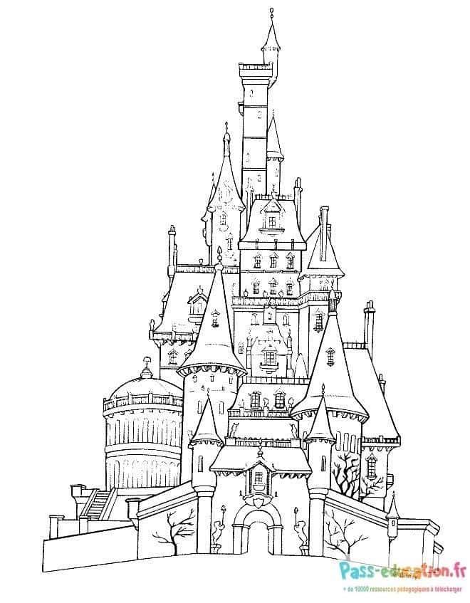 Coloriage Château féerique à imprimer et colorier
