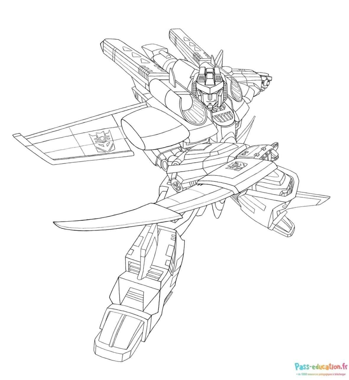Coloriage Robot ailé à imprimer et colorier