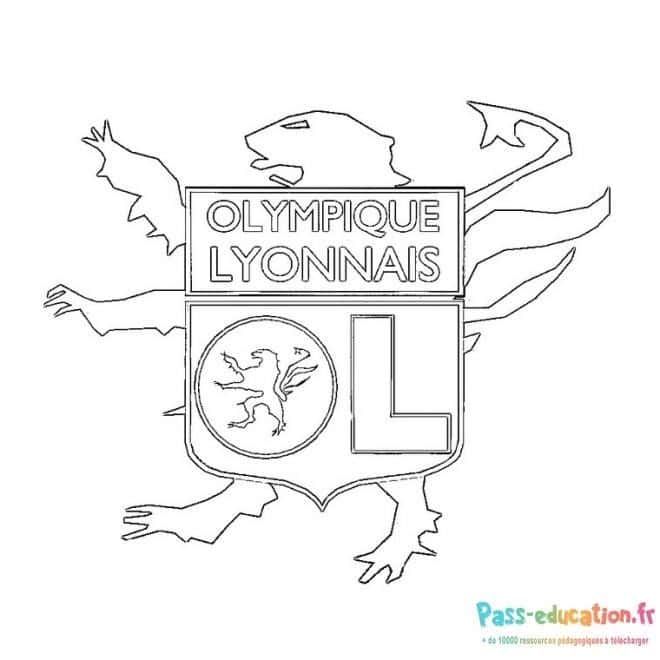 Coloriage Blason Olympique Lyonnais à imprimer et colorier