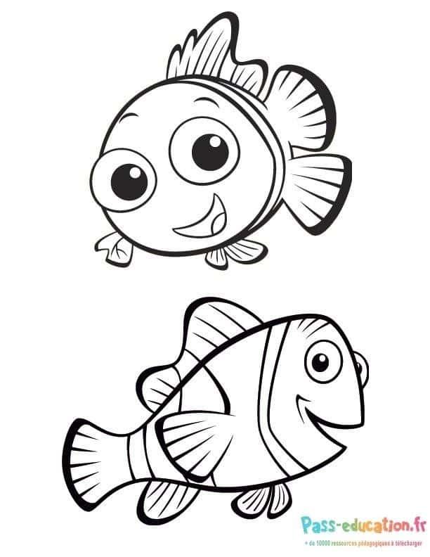 Coloriage Poissons de Nemo à imprimer et colorier