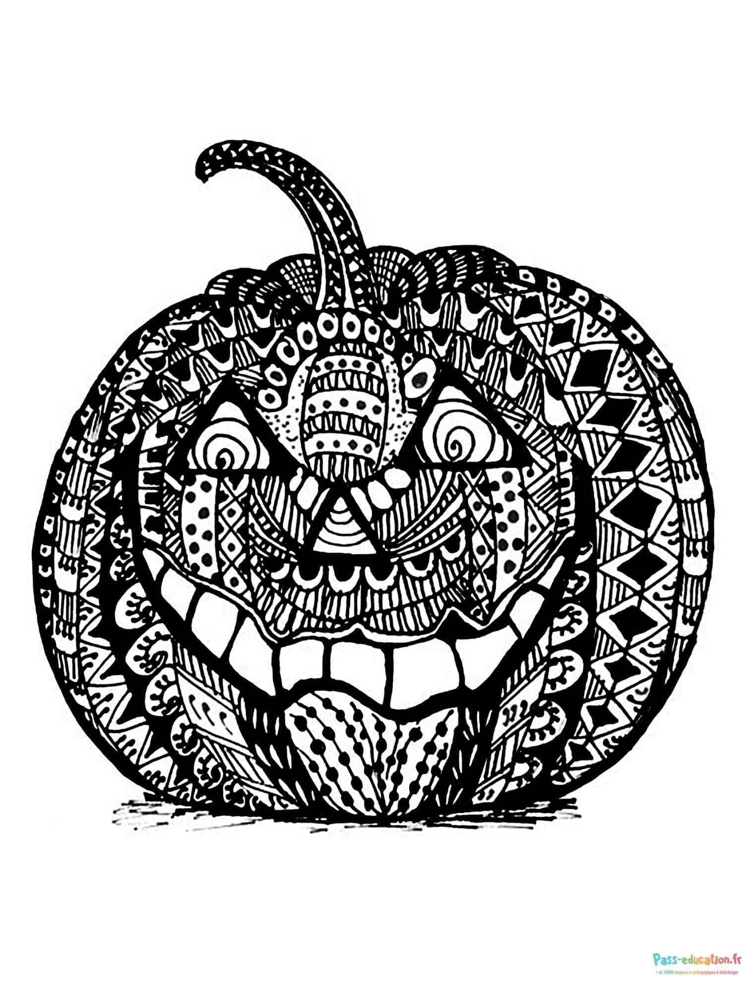 Coloriage Citrouille Mandala à imprimer et colorier