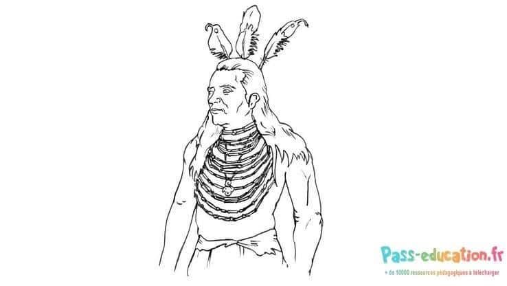 Coloriage Indien en tenue traditionnelle à imprimer et colorier