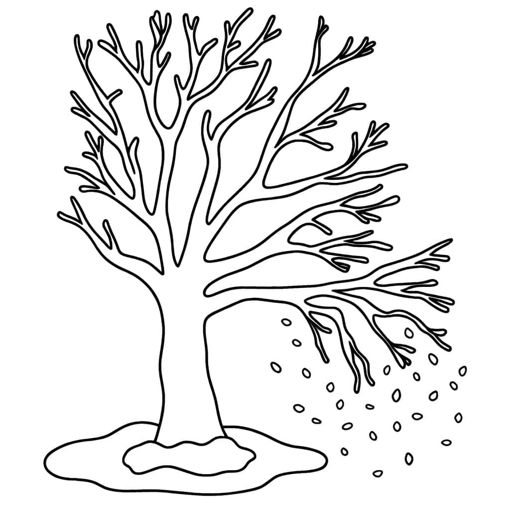 Coloriage Arbre Hiver à imprimer et colorier