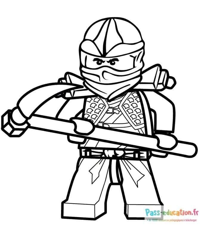 Coloriage Ninja armé à imprimer et colorier