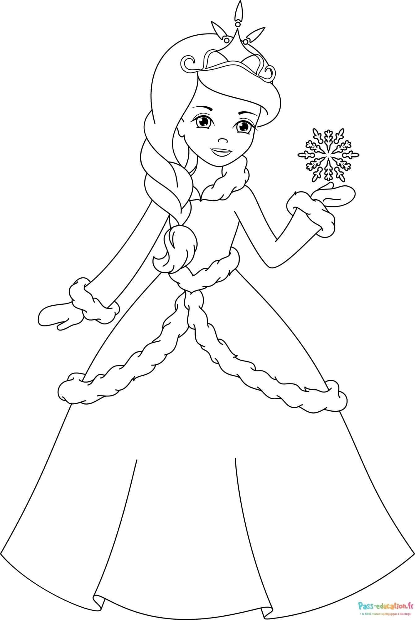 Coloriage Reine de neige à imprimer et colorier