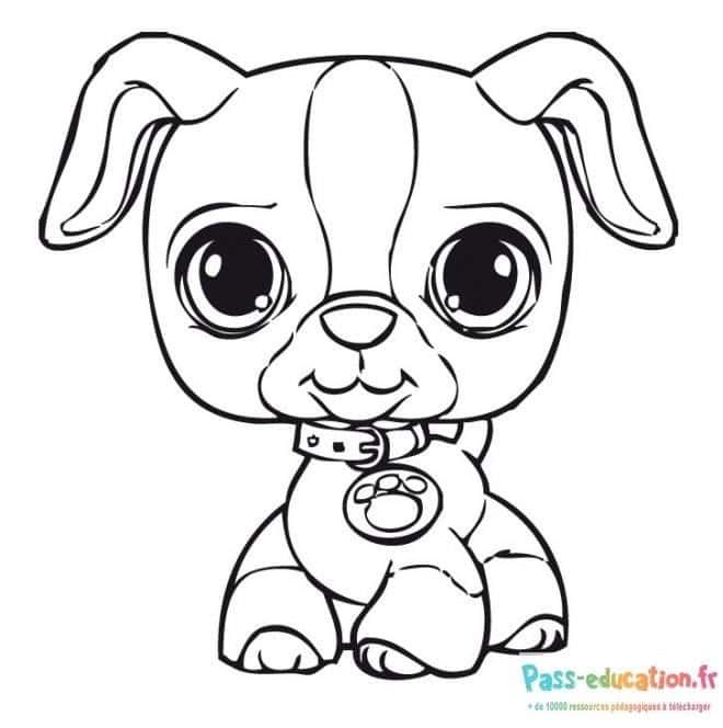 Coloriage Chiot aux grands yeux à imprimer et colorier