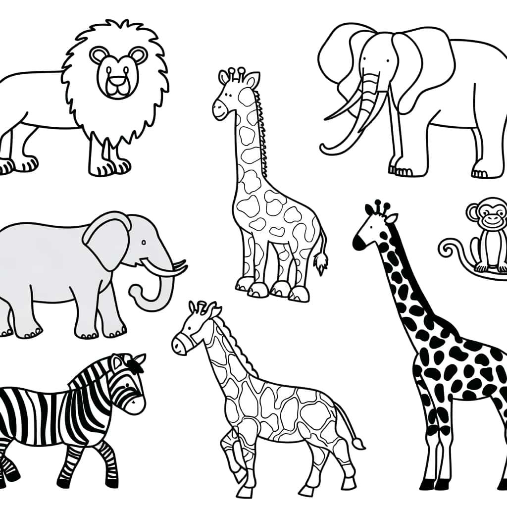 Coloriage Animaux du zoo à imprimer et colorier