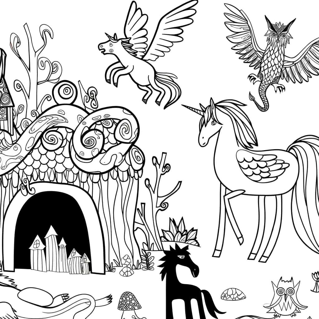 Coloriage Animaux fantastiques à imprimer et colorier