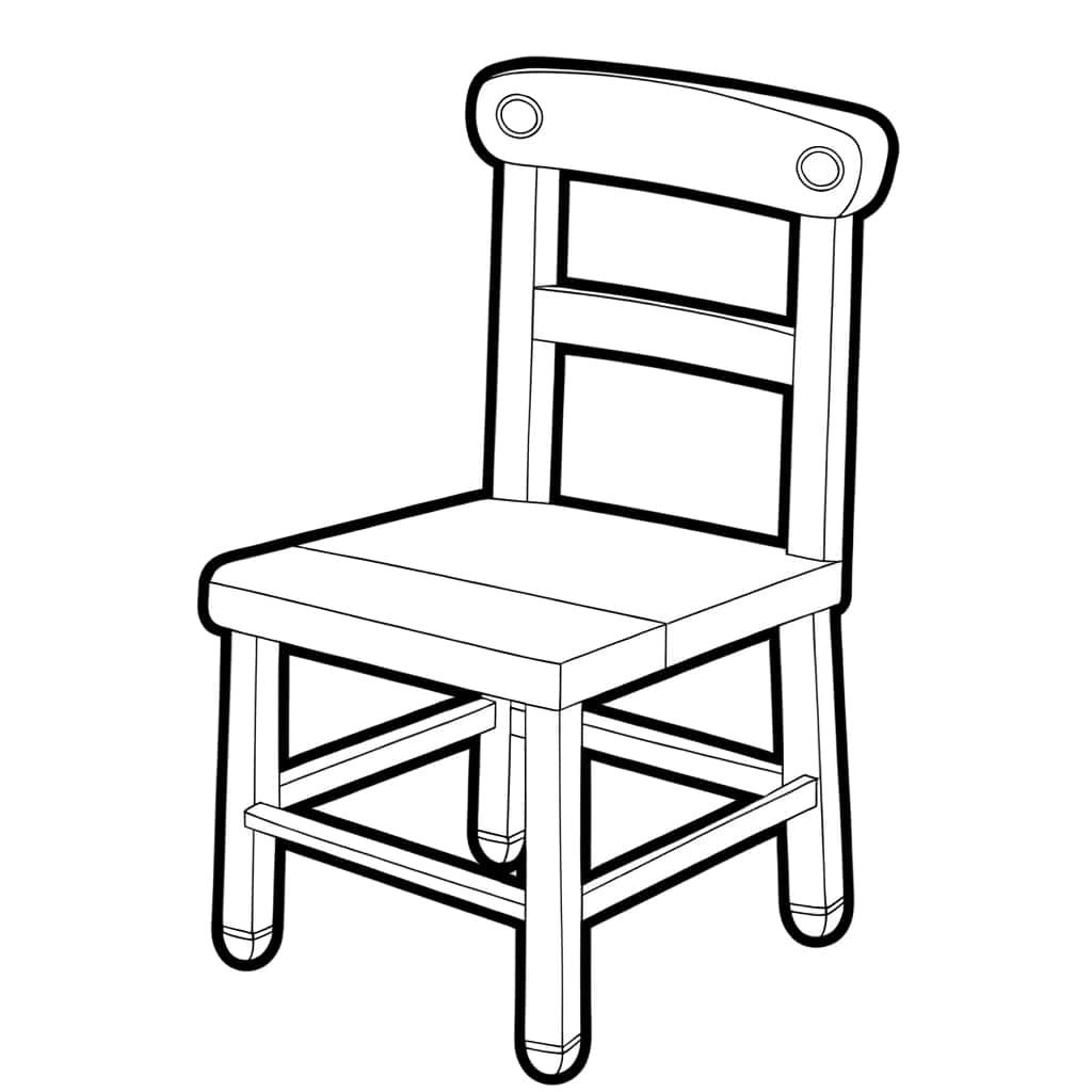 Coloriage Chaise en bois à imprimer et colorier