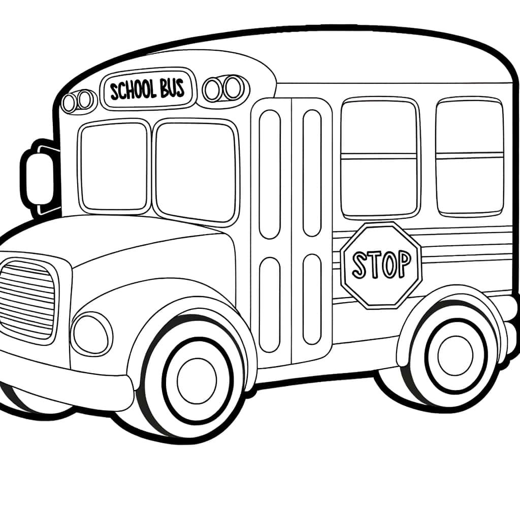 Coloriage Bus scolaire à imprimer et colorier