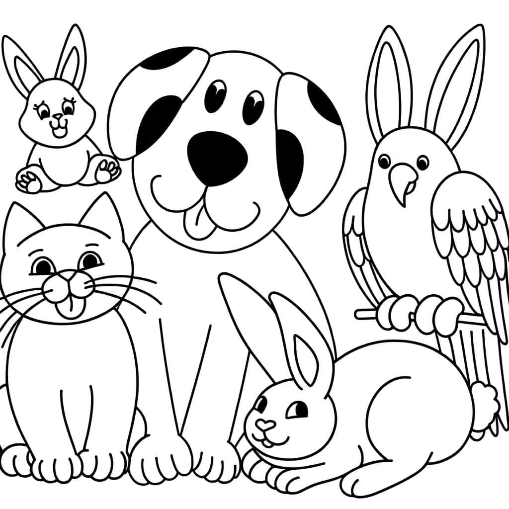 Coloriage Animaux Domestiques à imprimer et colorier